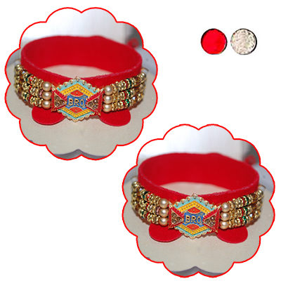 "Zardosi Rakhi - ZR-5320 A-007 (2 RAKHIS) - Click here to View more details about this Product